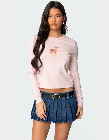 EDIKTED Bambi Bow Long Sleeve Top Primary Image