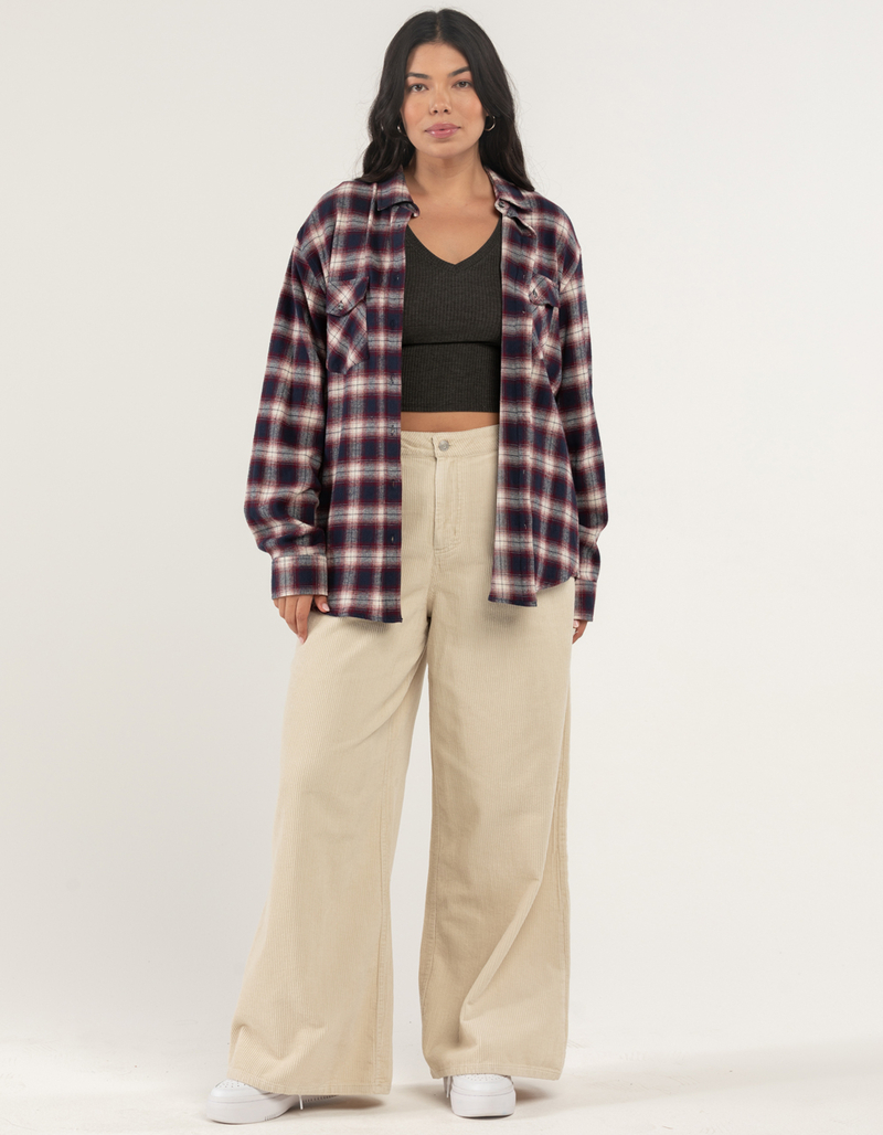 RSQ Womens Plaid Oversized Flannel image number 1