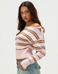 RSQ Womens Off The Shoulder Stripe Sweater image number 3