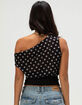 FULL TILT Polka Dot Womens Off The Shoulder Sleeveless Top image number 4