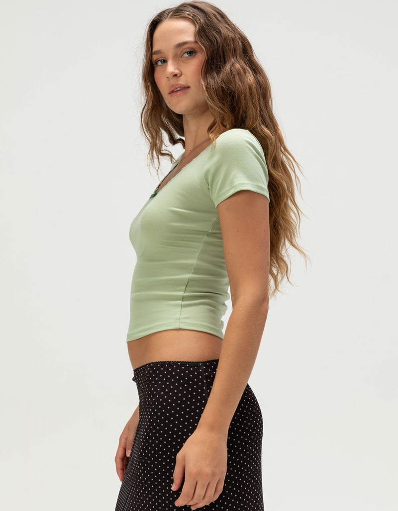 TILLYS Bow Picot Trim Womens Top image number 2
