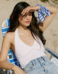 RSQ Womens Pointelle Halter Top image number 1
