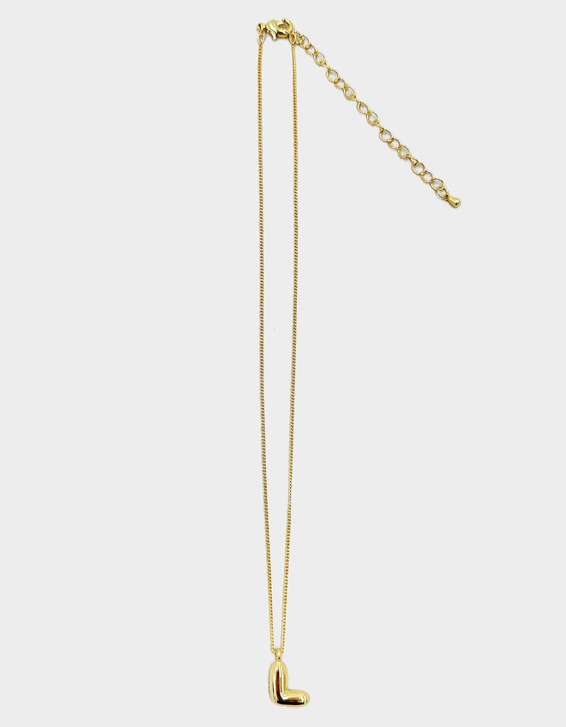 DO EVERYTHING IN LOVE 14K Gold Dipped L Initial Bubble Necklace image number 0