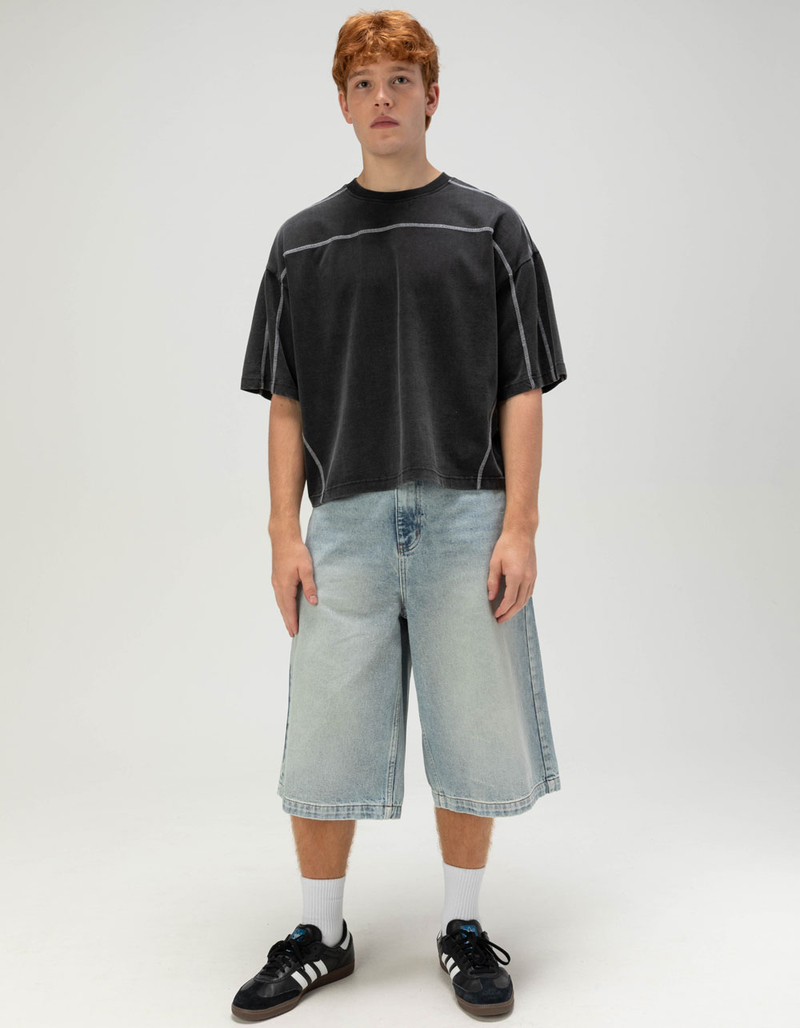 RSQ Mens Seamed Baggy Crop Tee image number 6