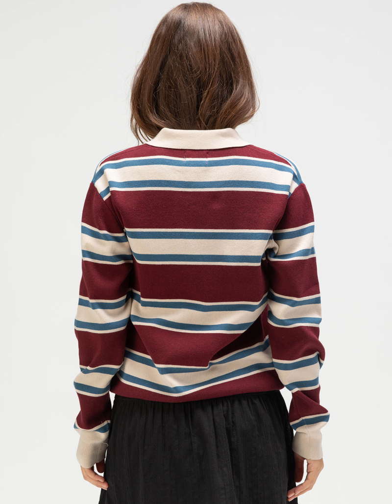 RHYTHM Siglo Knit Womens Long Sleeve Polo Shirt image number 3