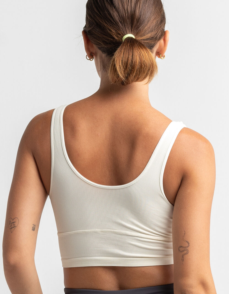 RSQ Womens Off White Seamless Surplice Tank image number 2