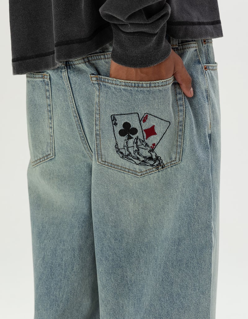 RSQ Mens Extra Baggy Embroidered Jeans image number 0