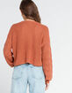 SKY AND SPARROW Knit Balloon Sleeve Womens Rust Sweater image number 3