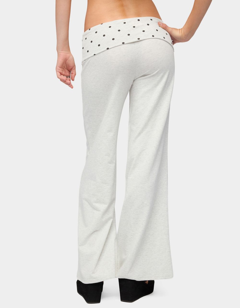 EDIKTED Petite Reeva Polka Dot Foldover Pants image number 2
