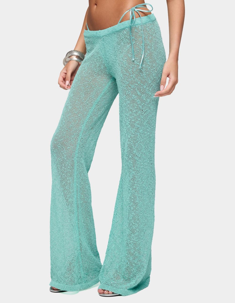 EDIKTED Bena Textured Knit Flared Pants image number 1