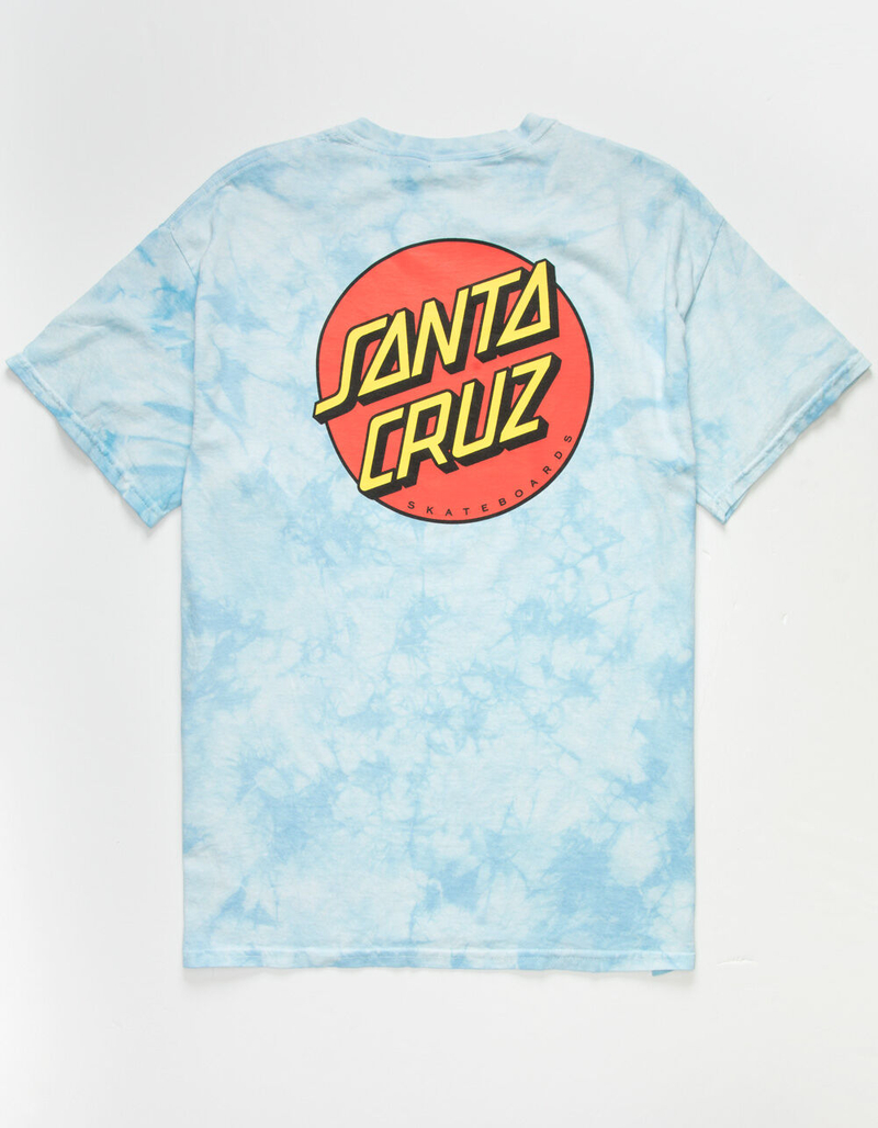 SANTA CRUZ Classic Dot Tie Dye Mens Light Blue T-Shirt image number 0