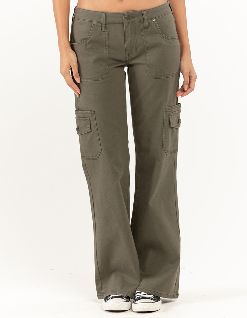 RSQ Womens Low Rise Cargo Flare Pants image number 1