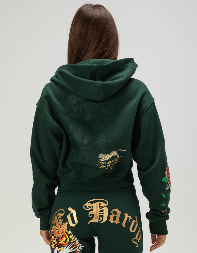 ED HARDY Snake Rose Womens Zip-Up Hoodie image number 2