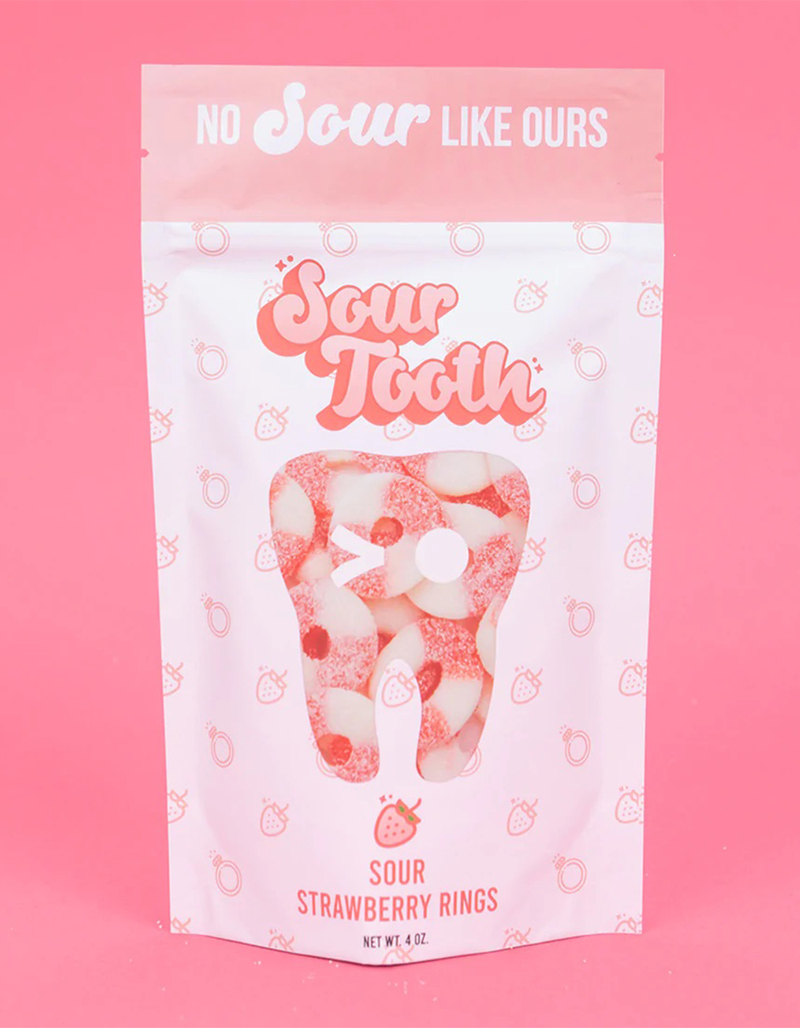 SOUR TOOTH Sour Strawberry Rings Candy image number 0