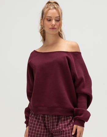 TILLYS Off The Shoulder Womens Sweatshirt Alternative Image