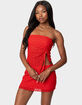 EDIKTED Amara Asymmetric Textured Lace Tube Top image number 1