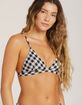 FULL TILT Gingham Textured Fixed Triangle Bikini Top image number 3