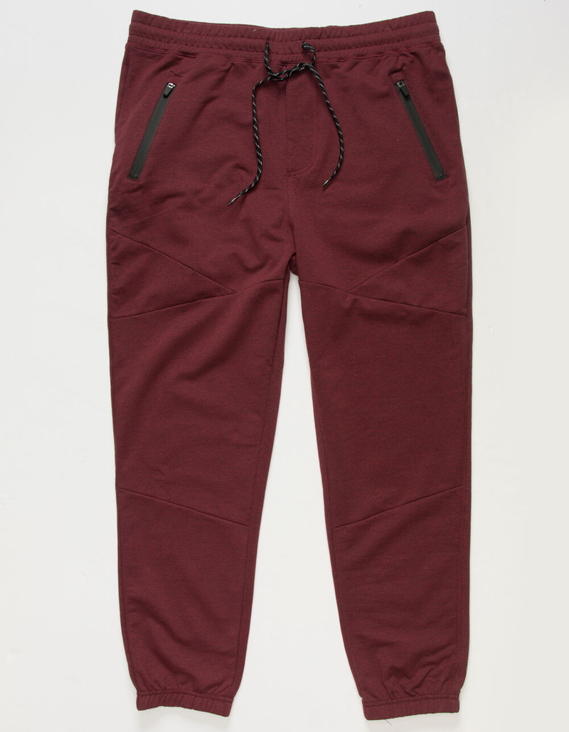 RSQ Knee Seam Mens Burgundy Sweatpants image number 3