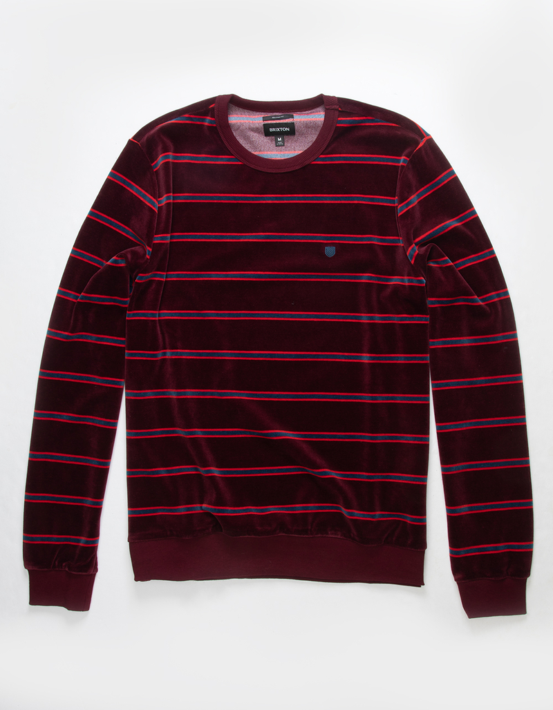 BRIXTON Shield Velveteen Mens Crewneck Knit Sweater image number 0