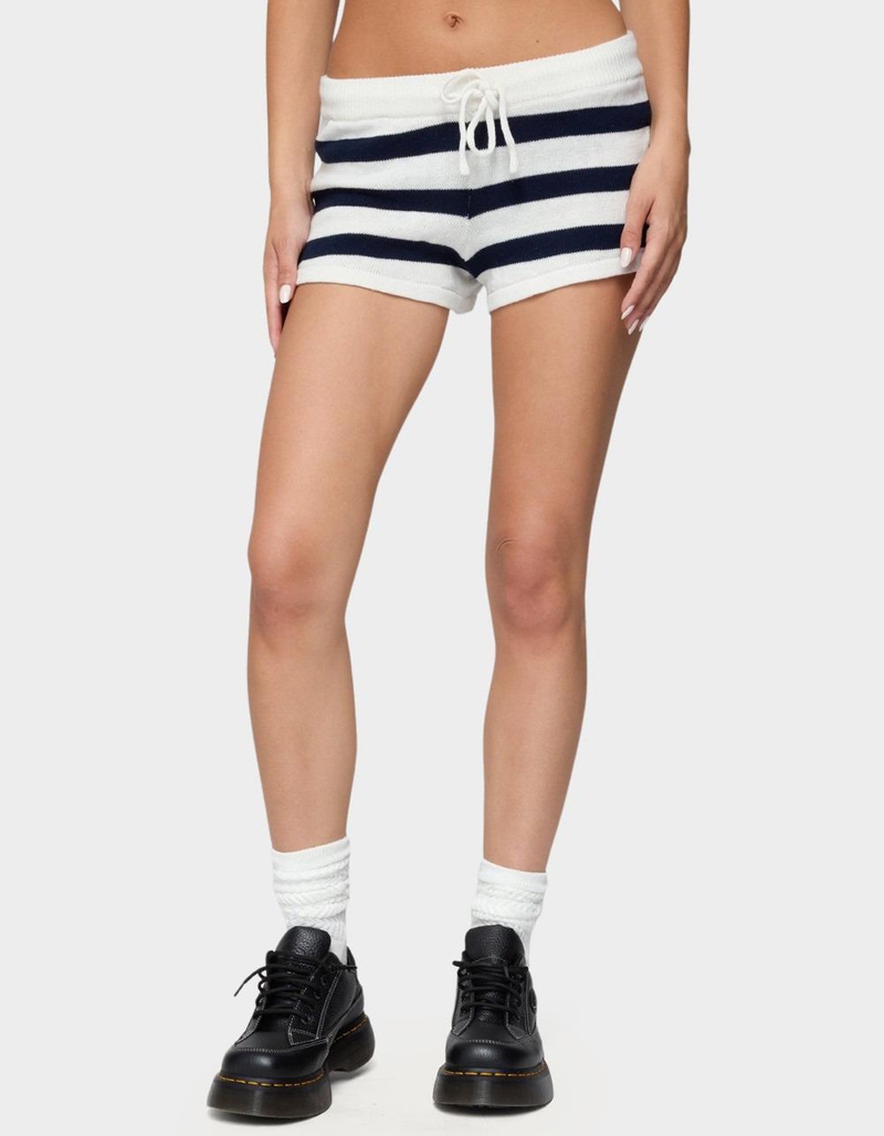 EDIKTED Amaris Striped Knit Shorts image number 0