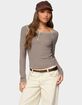 EDIKTED Ensley Contrast Stitch Henley Top image number 1