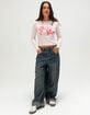 FULL TILT Lily Womens Long Sleeve Baby Tee image number 2