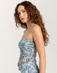 FULL TILT Ruffle Print Womens Tube Top image number 3