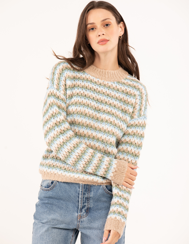 RSQ Womens Balloon Sleeve Textured Sweater image number 5