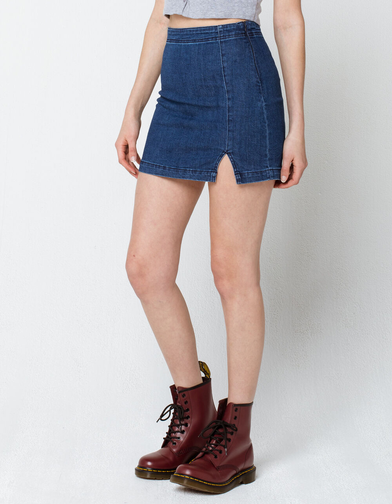 RSQ Side Slit Denim Mini Skirt image number 2