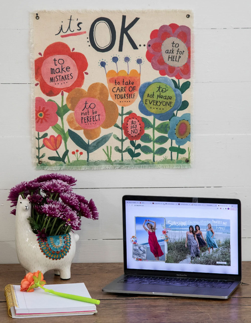 NATURAL LIFE Mini Canvas It's Okay Flower Tapestry image number 0