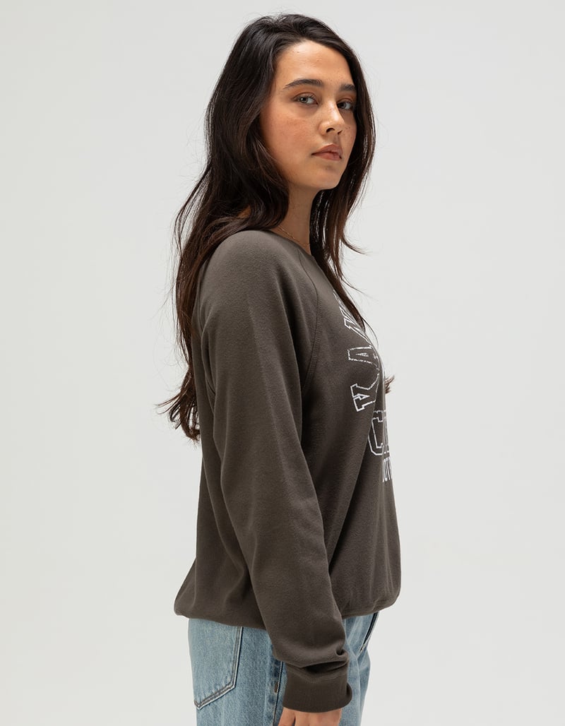 JUNK FOOD Kansas City Chiefs Flocked Raglan Crew Womens Sweatshirt image number 4