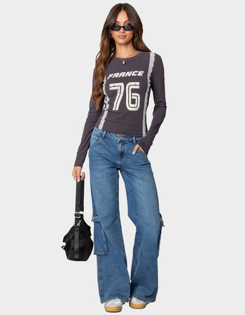 EDIKTED Frenchy Long Sleeve Tee Alternative Image