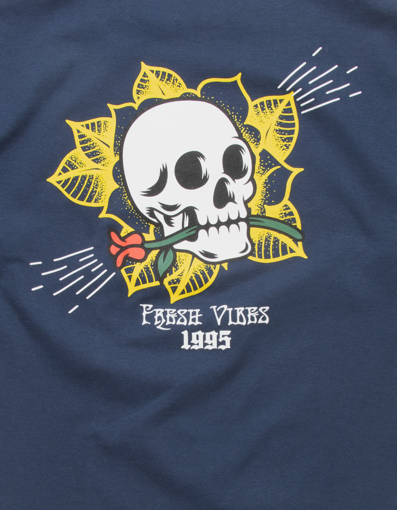 FRESH VIBES Skull Flowers Mens Tee image number 2