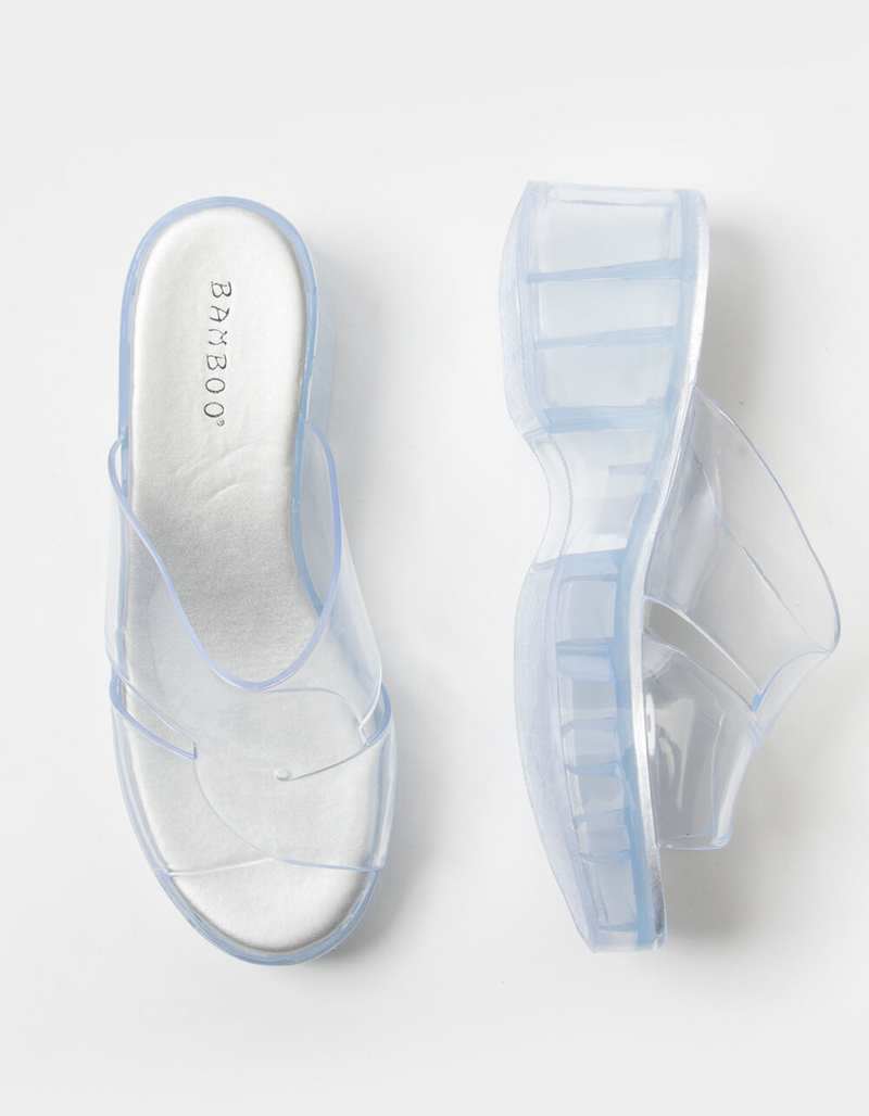 BAMBOO Jelly Womens Flatform Slides image number 4