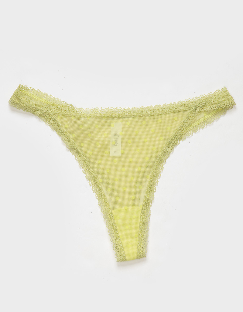 FULL TILT Flocked Dot Mesh Thong image number 0