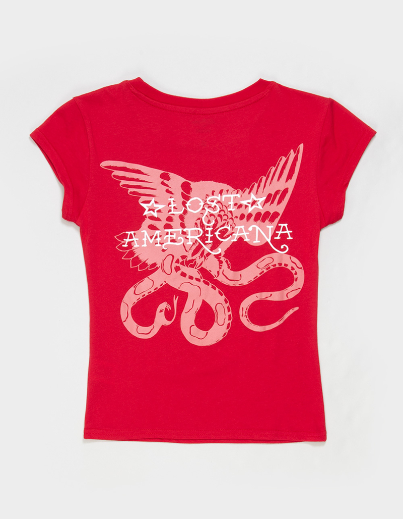 ED HARDY x MGK Cherries Rhinestone Womens Cap Sleeve Tee image number 5
