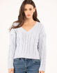 RSQ Womens Chenille Cable V Neck Sweater image number 6