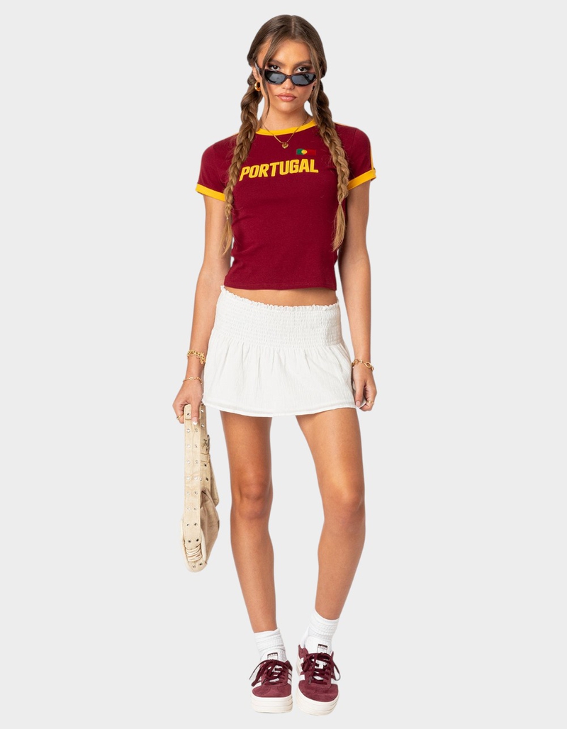 EDIKTED Camellia Cotton Scrunch Mini Skirt image number 1