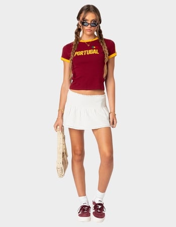 EDIKTED Camellia Cotton Scrunch Mini Skirt Alternative Image
