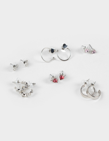 FULL TILT 6 Pack Heart/Infinity/Hoop Earrings Primary Image