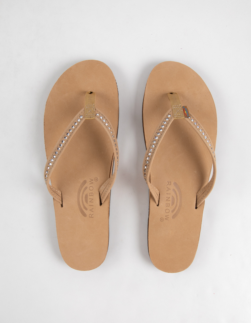 RAINBOW Crystal Collection Narrow Strap Womens Flip Flops image number 4