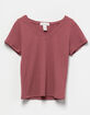 FULL TILT Essentials Girls V Neck Rib Tee image number 1