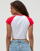 HYPE AND VICE Ohio State University Womens Crop Raglan Tee image number 4