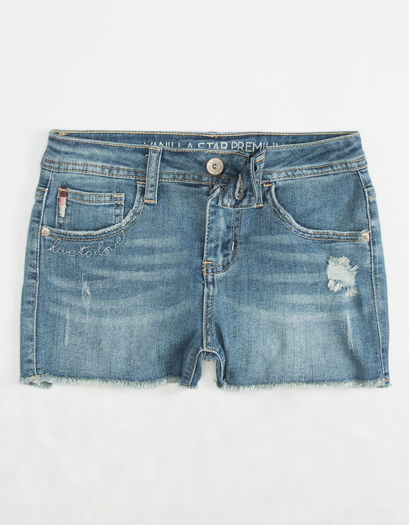 VANILLA STAR PREMIUM Embroidered Girls Denim Shorts image number 0