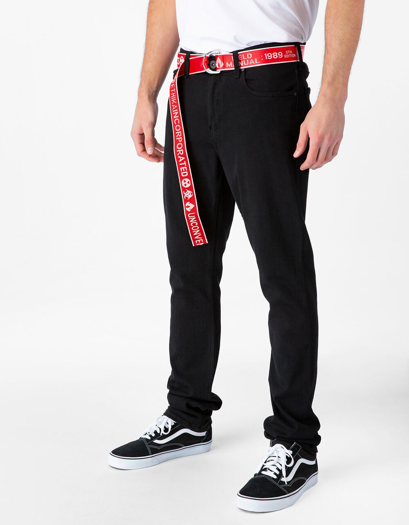 ETHIKA D Buckle Red Web Belt image number 1