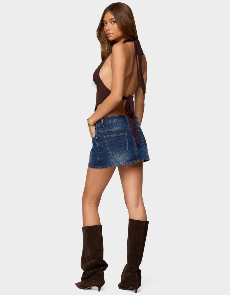 EDIKTED Chiara Denim Micro Skirt image number 3