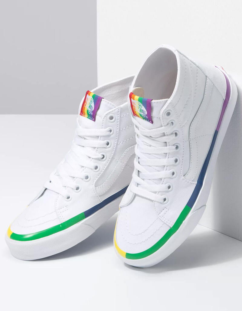 VANS Rainbow Foxing Sk8 Hi Tapered Shoes WHITE RAINBOW Tillys vans-rainbow-foxing-sk8-hi-tapered-shoes-white-rainbow-tillys