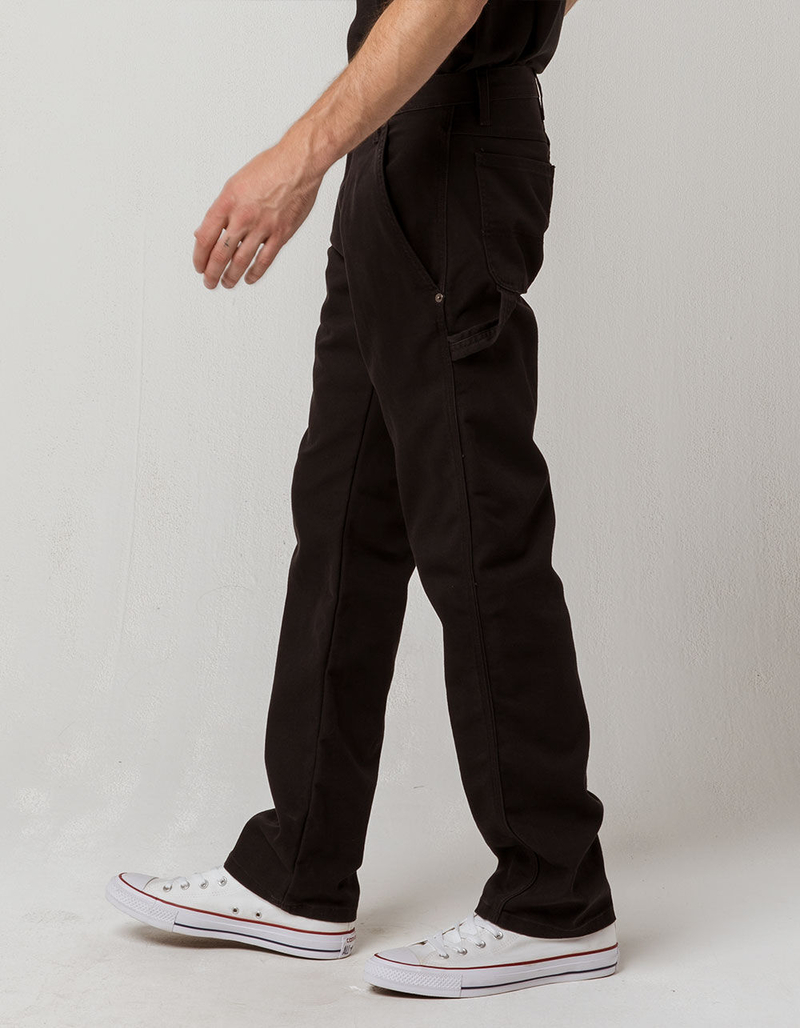 DICKIES Flex Regular Fit Straight Leg Tough Max Stonewashed Black Mens Duck Carpenter Pants image number 1