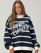 HAPPY CAMP3R Stripe Womens Mock Neck Sweatshirt image number 1