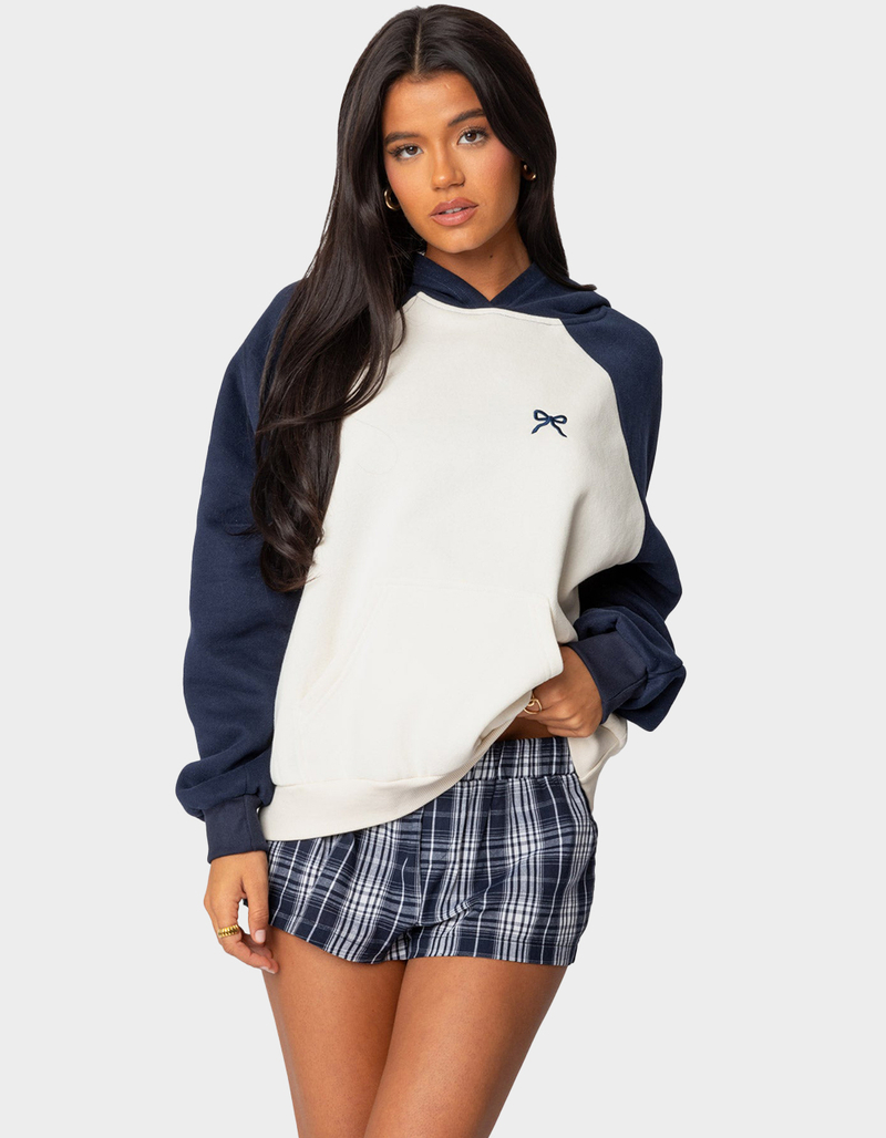 EDIKTED Raglan Bow Oversized Hoodie image number 0
